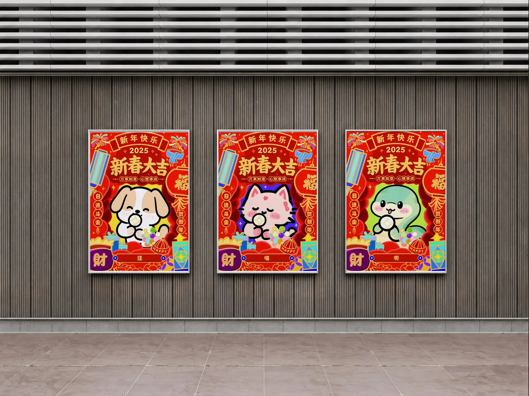 广场墙面 等距陈列